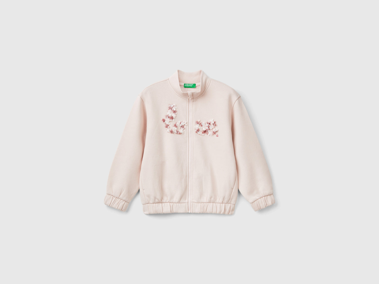 Sudadera con aplicación de pétalos da bimba rosa tenue | Benetton Outlet