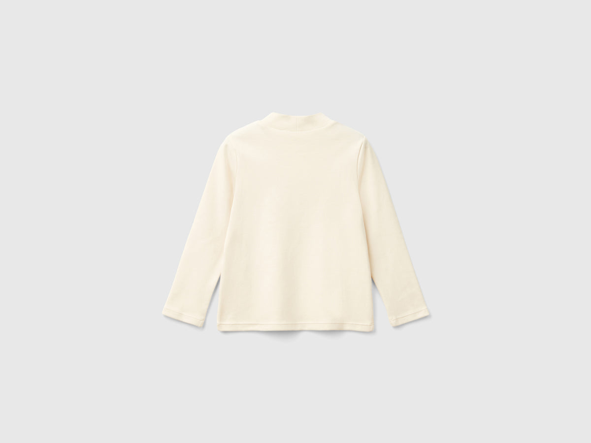 T-shirt lupetto con patch cuori