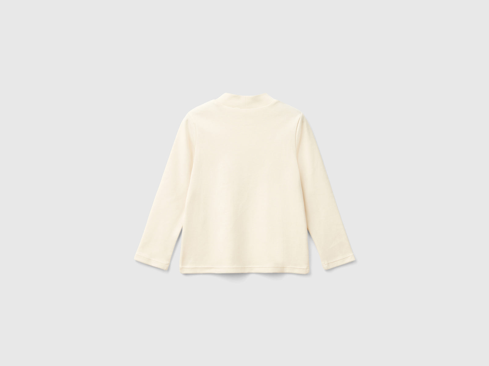 T-shirt lupetto con patch cuori da bimba bianco panna 2 | Benetton Outlet