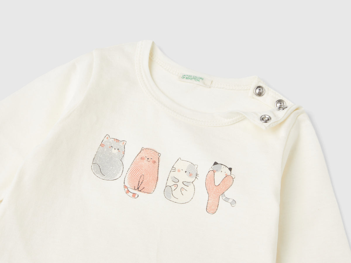 T-shirt con stampa in caldo cotone bio