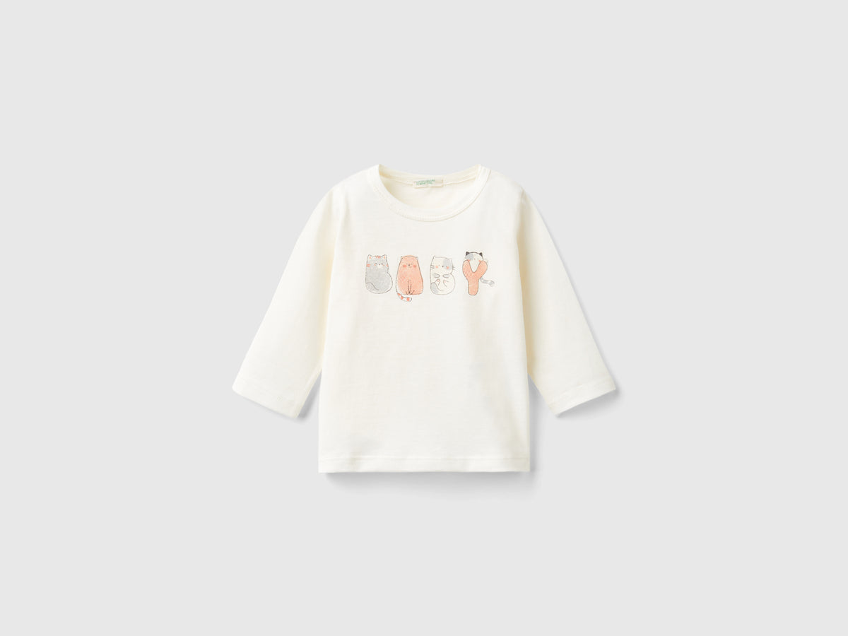 T-shirt con stampa in caldo cotone bio