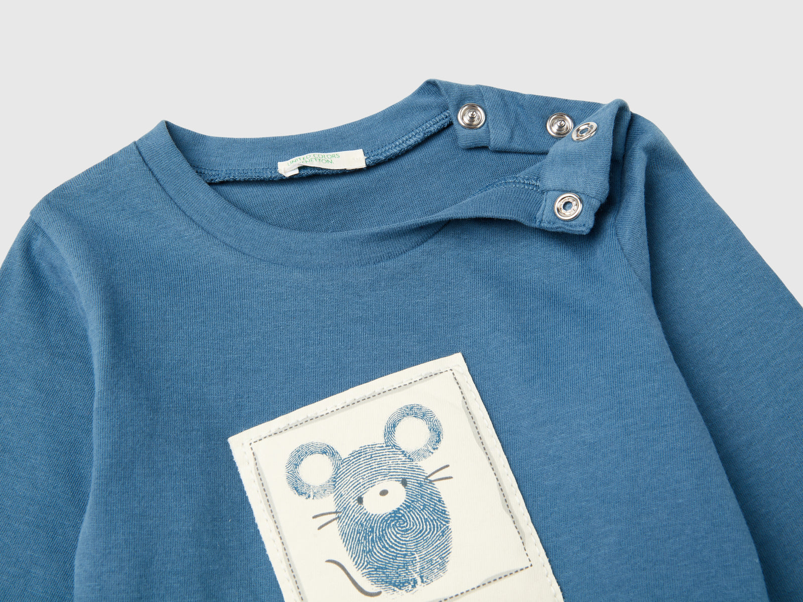 T-shirt con patch animaletto da neonato avio 3 | Benetton Outlet