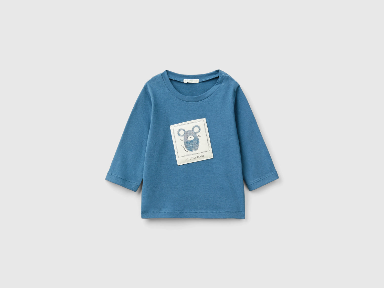 T-shirt con patch animaletto da neonato avio | Benetton Outlet
