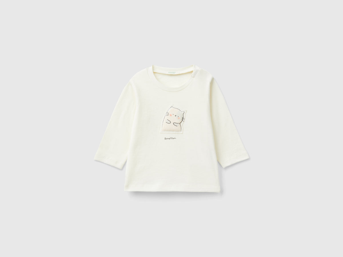 T-shirt con patch animaletto