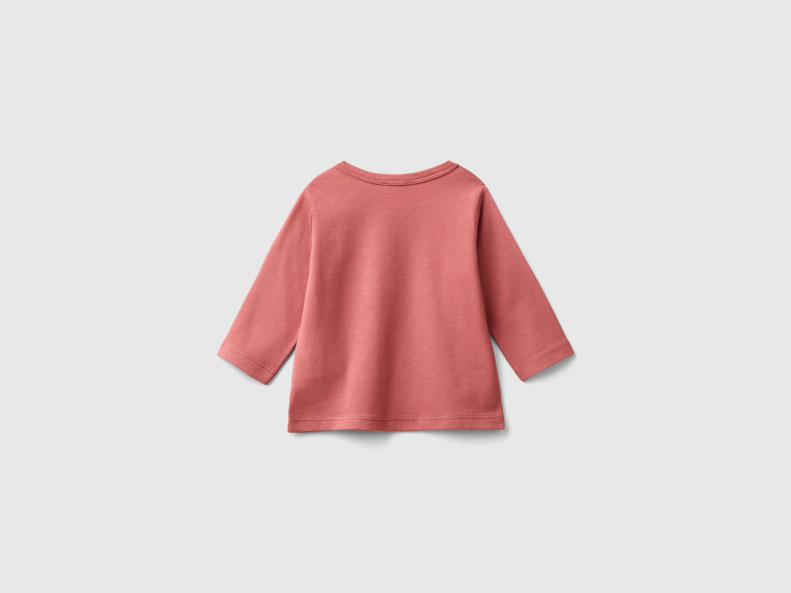 Maglietta con stampa in cotone bio da neonato malva 2 | Benetton Outlet