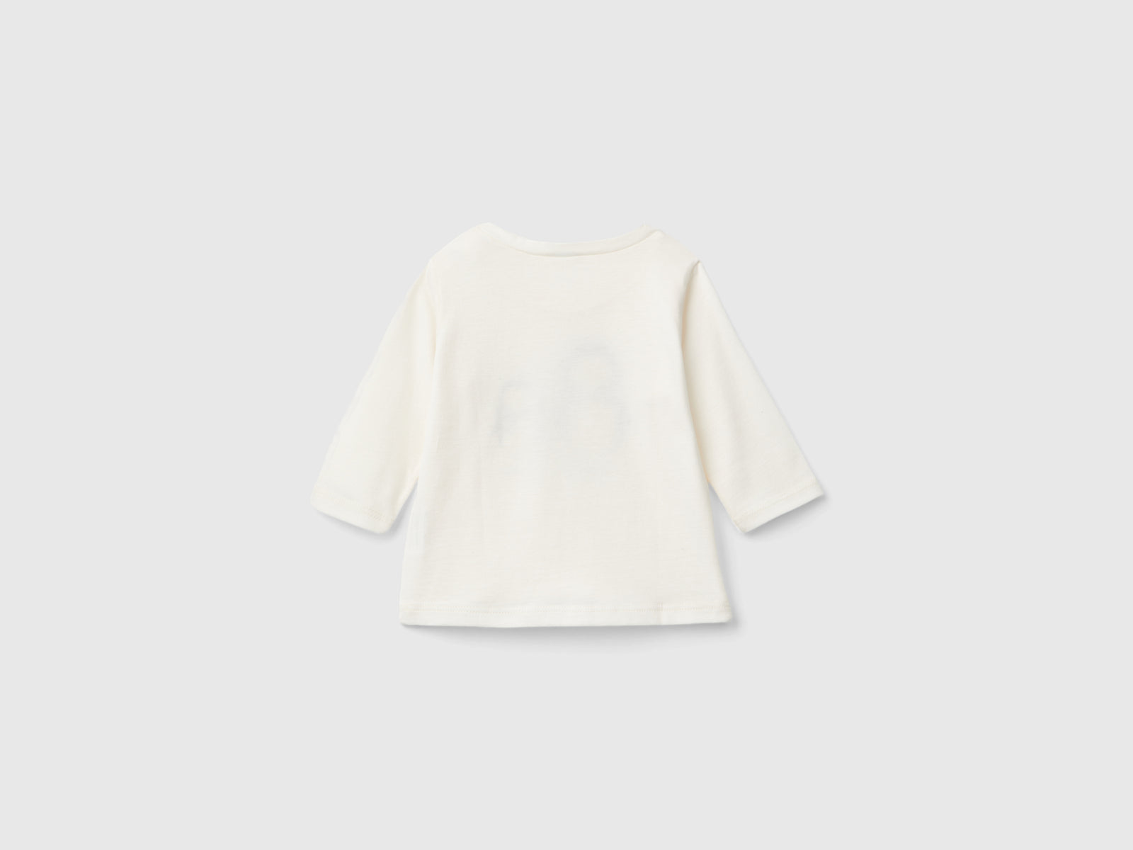 Maglietta con stampa in caldo cotone bio da neonato bianco 2 | Benetton Outlet