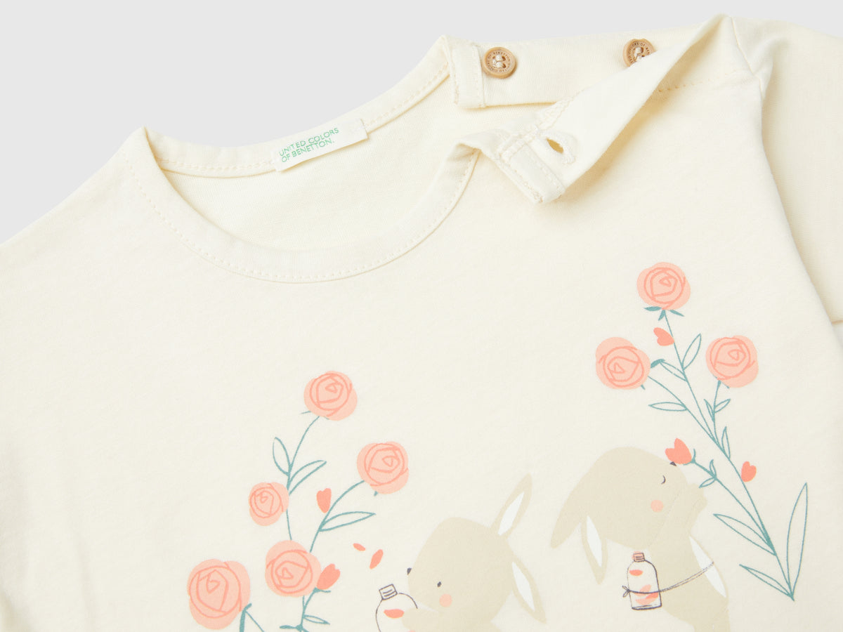 Maglietta con stampa in cotone bio