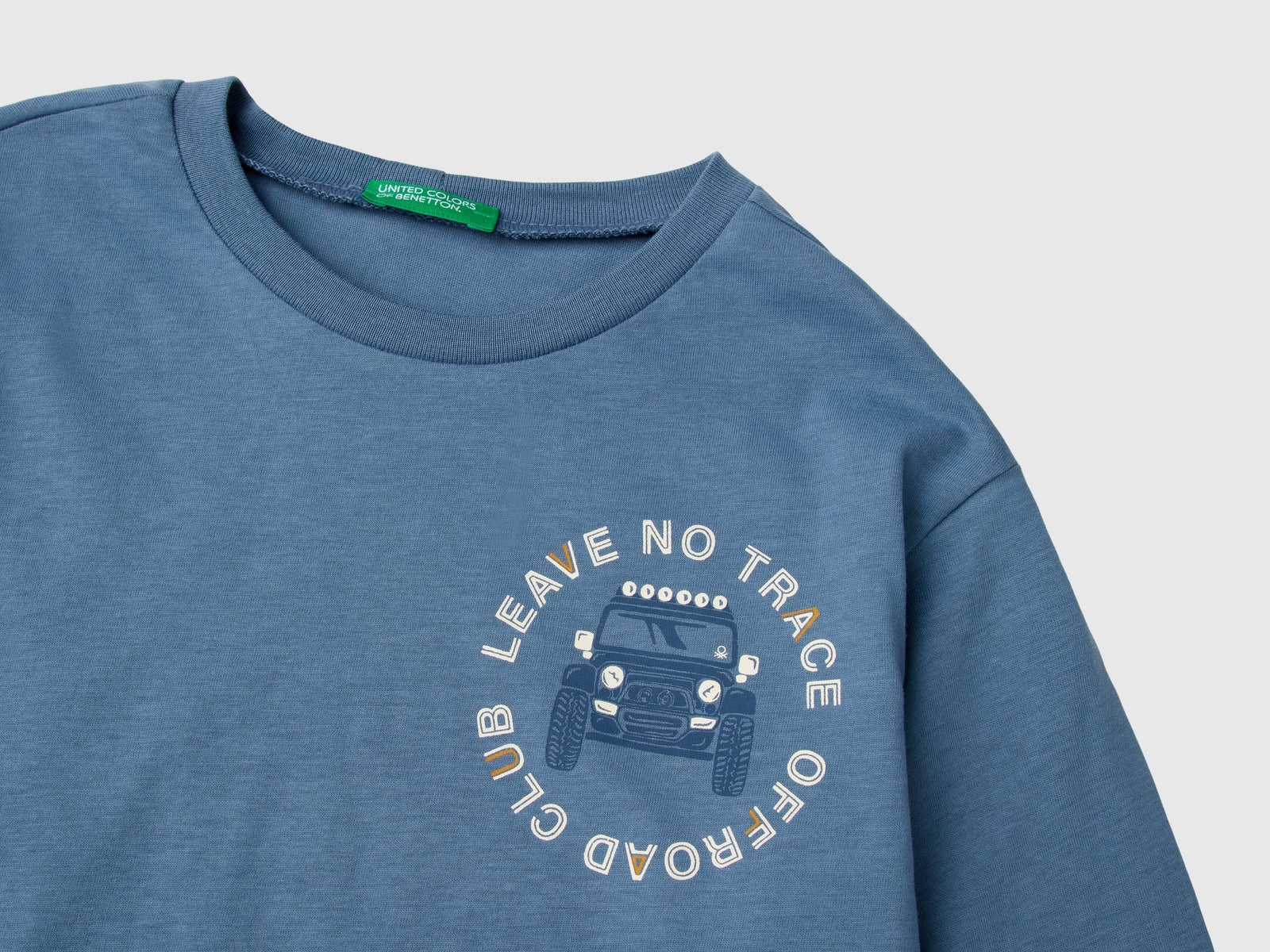 T-shirt con stampa in caldo cotone bio da bambino grigio 3 | Benetton Outlet