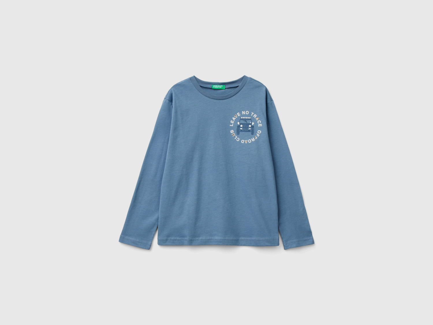T-shirt con stampa in caldo cotone bio da bambino grigio | Benetton Outlet