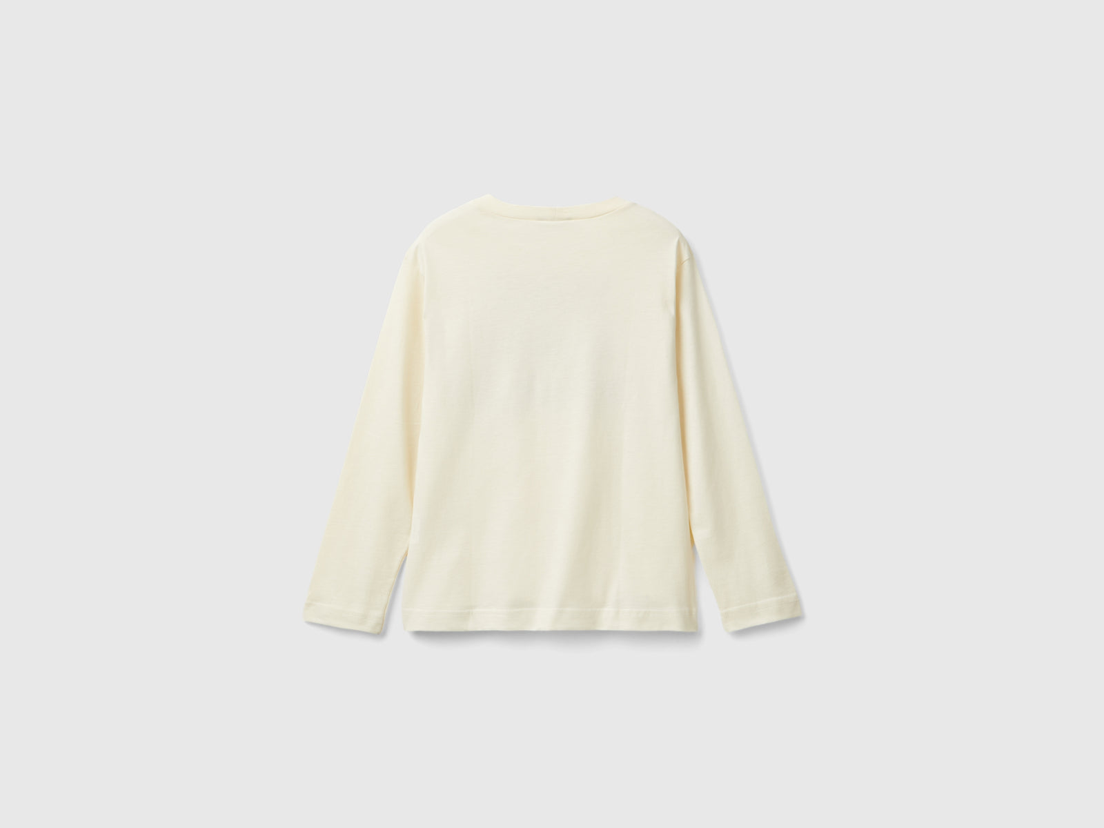 T-shirt con stampa in caldo cotone bio da bambino bianco panna 2 | Benetton Outlet