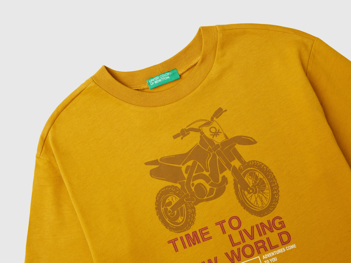 T-shirt con stampa in caldo cotone bio