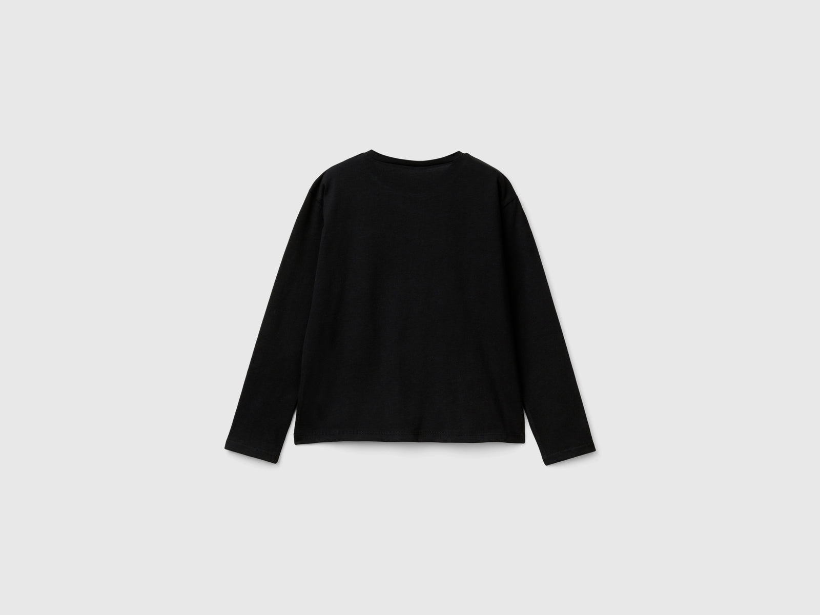 T-shirt con stampa glitter da bambina nero 2 | Benetton Outlet