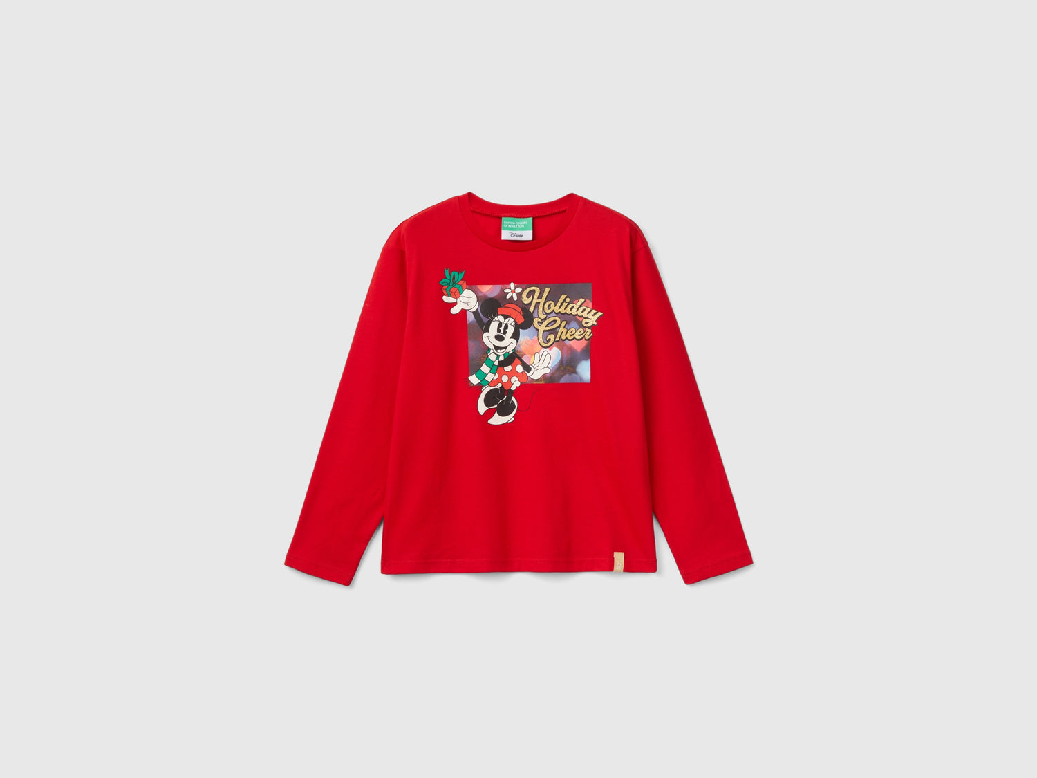 Maglietta natalizia Minnie e Topolino da bambina rosso | Benetton Outlet