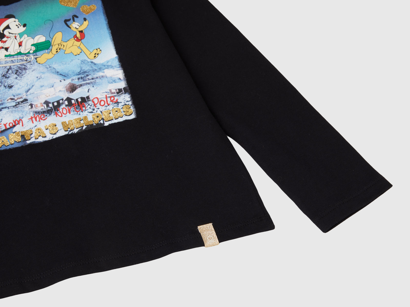 Maglietta natalizia Minnie e Topolino da bambina nero 3 | Benetton Outlet
