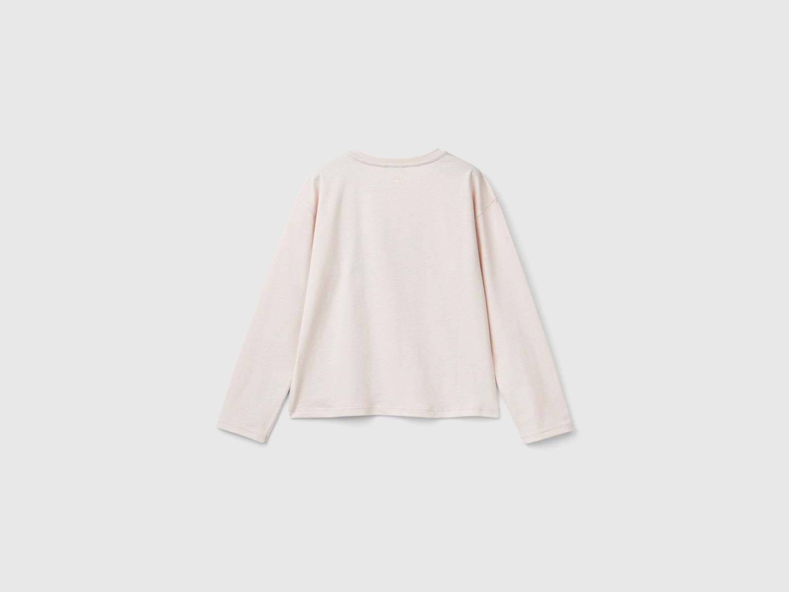 Maglietta in caldo cotone bio da bambina rosa tenue 2 | Benetton Outlet