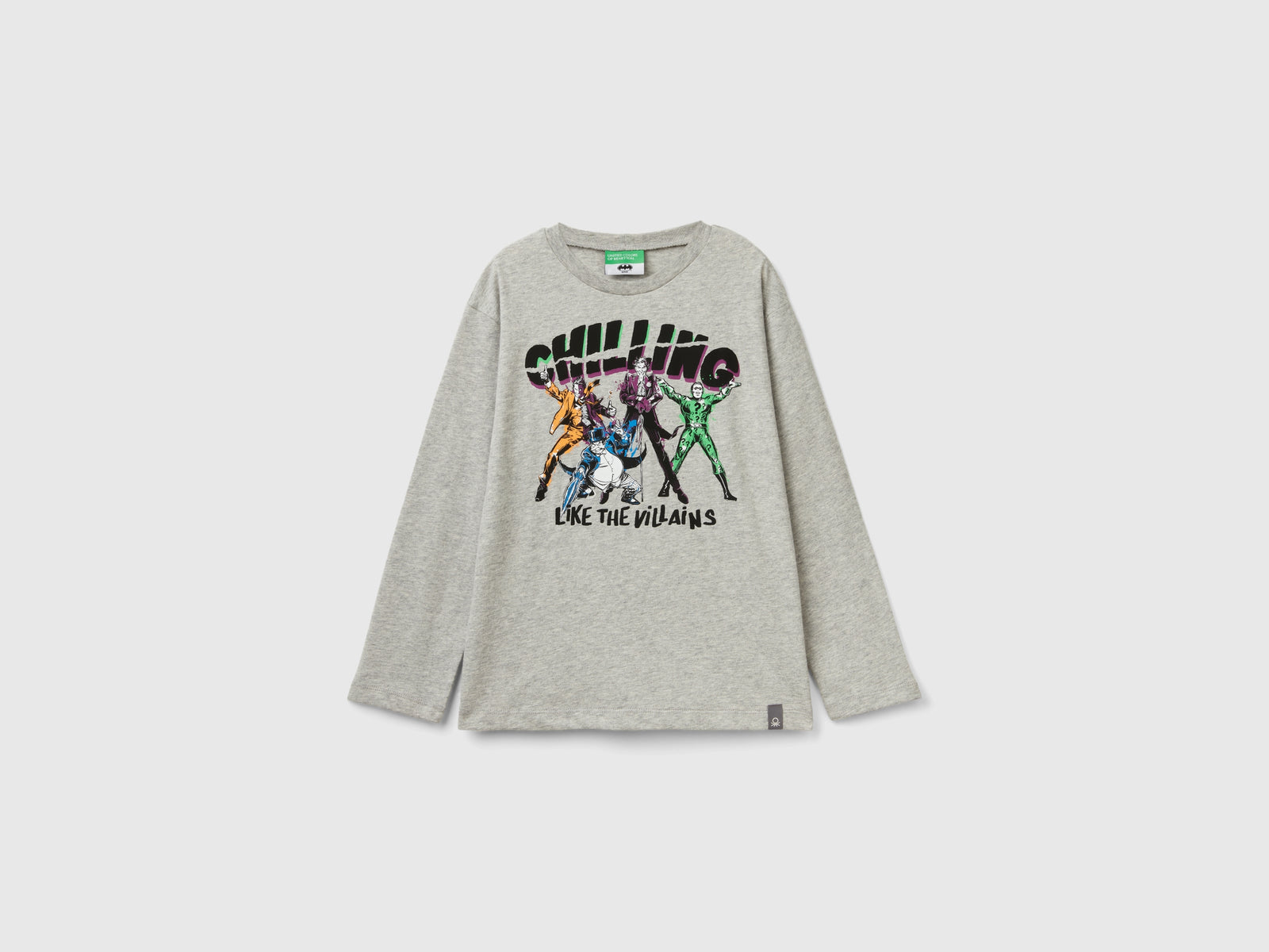 T-shirt ©&™ DC Comics Joker in cotone bio da bambino grigio chiaro | Benetton Outlet
