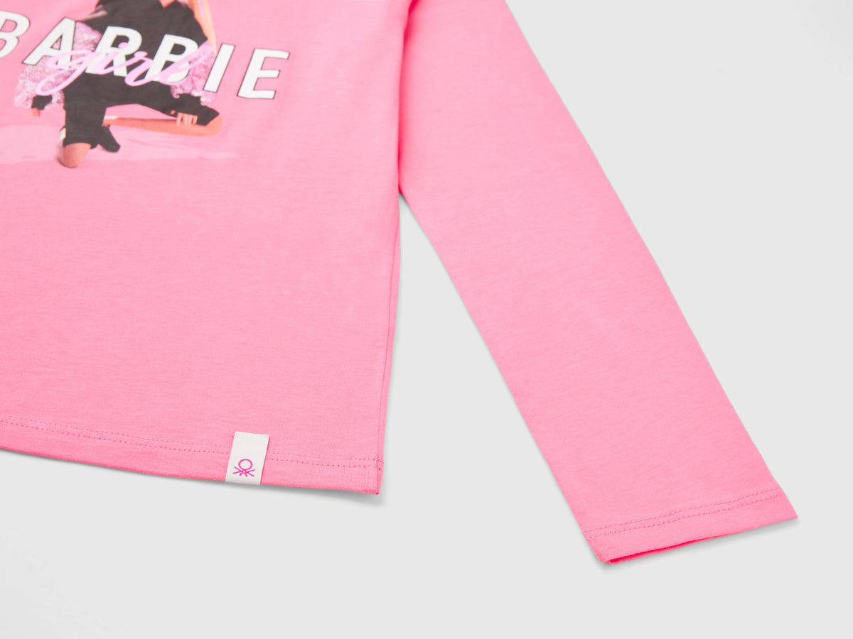 T-shirt con stampa laminata Barbie