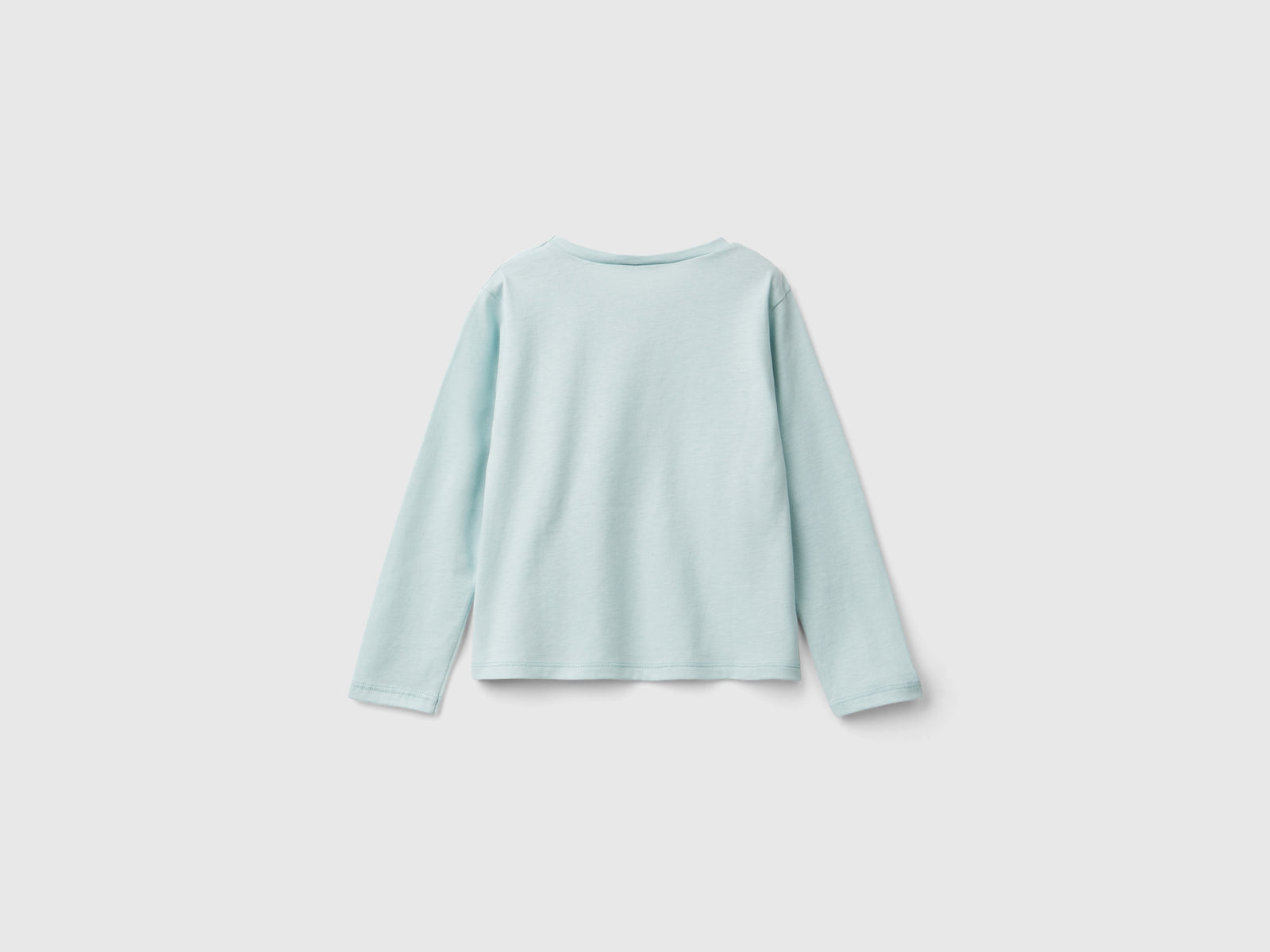 Maglietta con stampa e applicazione tulle da bimba verde acqua 2 | Benetton Outlet