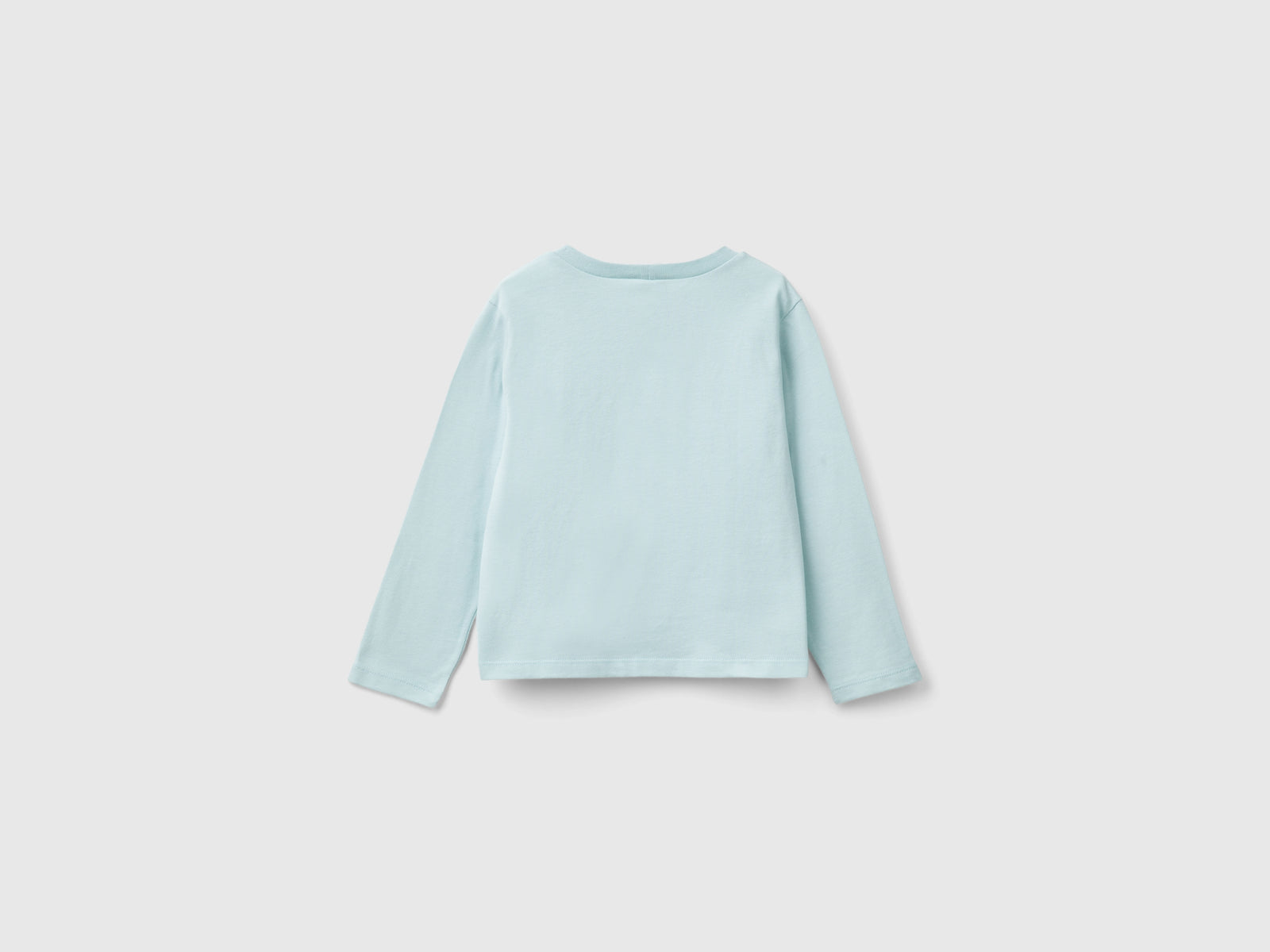 T-shirt con stampa glitter da bimba verde acqua 2 | Benetton Outlet