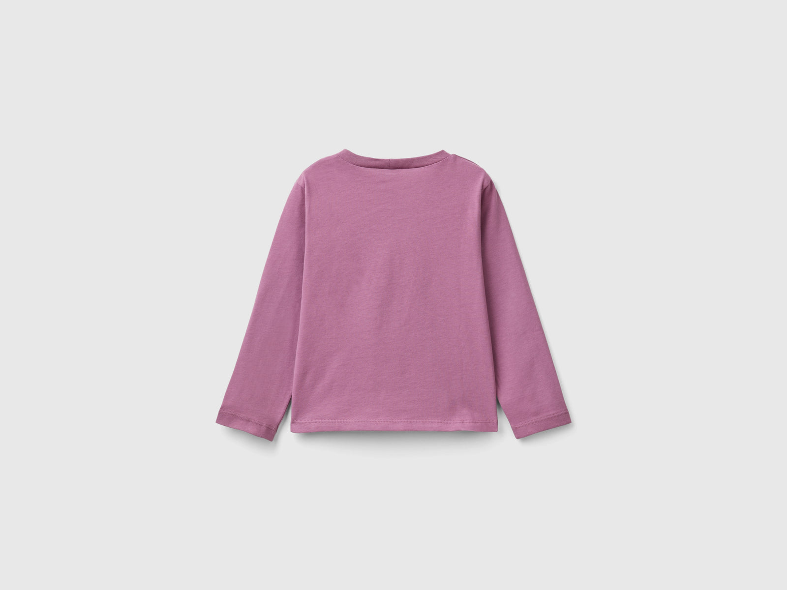 T-shirt con stampa glitter da bimba malva scuro 2 | Benetton Outlet