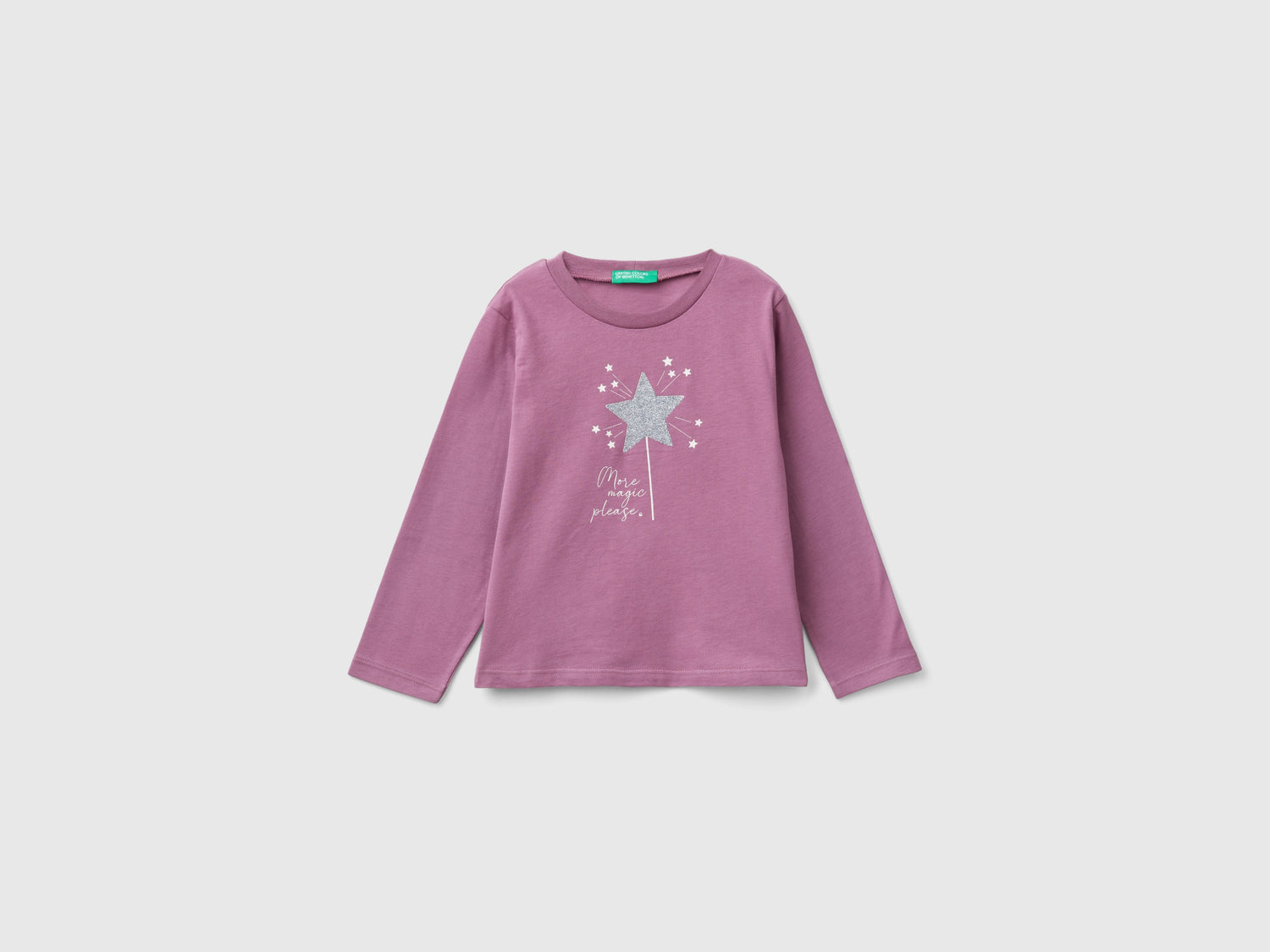 Camiseta con estampado de purpurina da bimba malva scuro | Benetton Outlet
