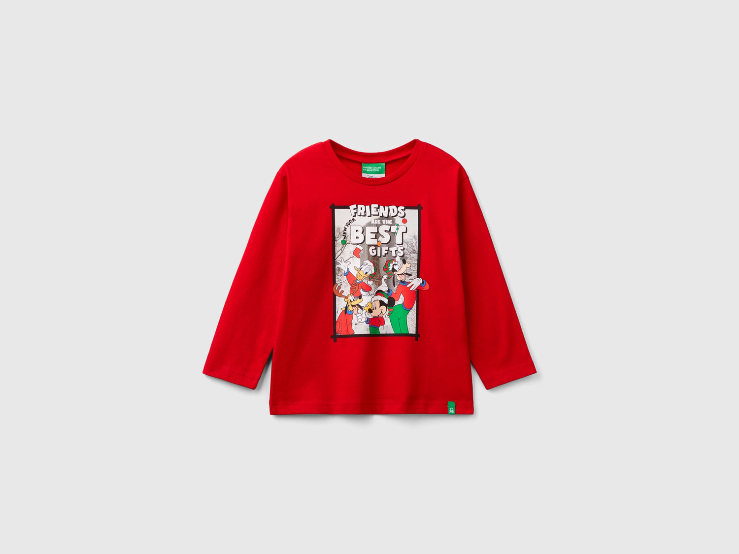 Felpa natalizia Mickey & Friends da bimbo rosso | Benetton Outlet