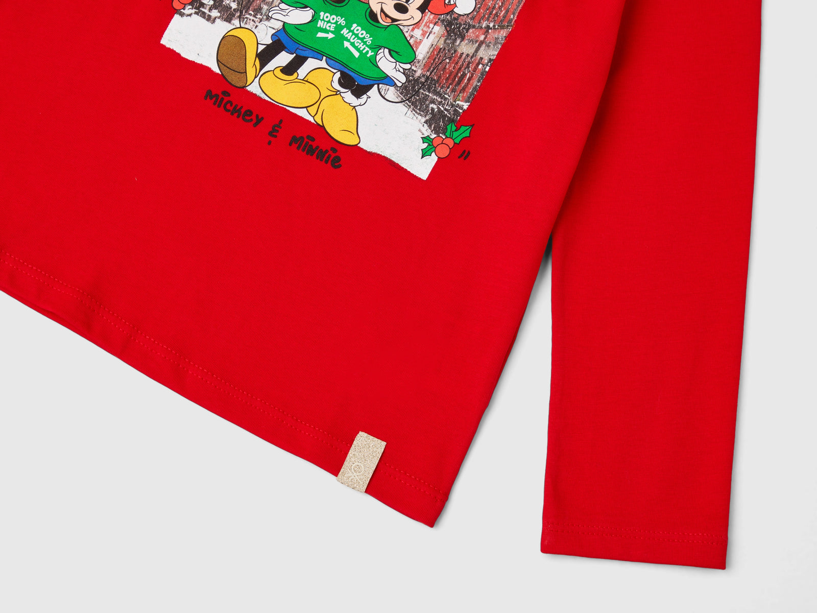 Maglietta natalizia Minnie e Topolino da bimba rosso 3 | Benetton Outlet