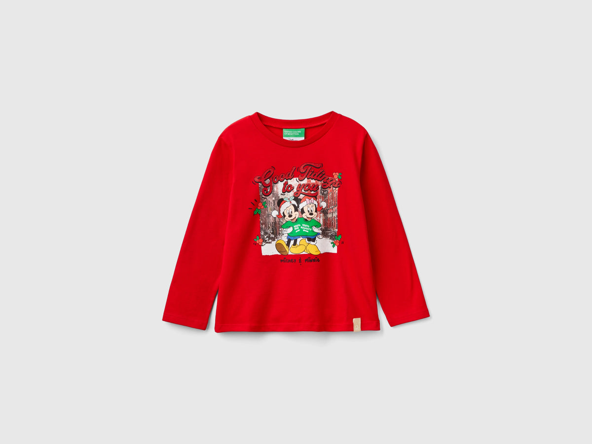 Maglietta natalizia Minnie e Topolino
