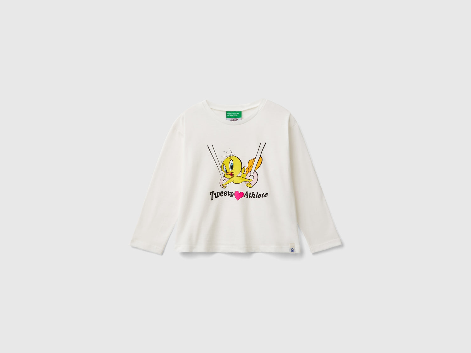T-shirt ©Looney Tunes in caldo cotone bio da bimba bianco panna | Benetton Outlet