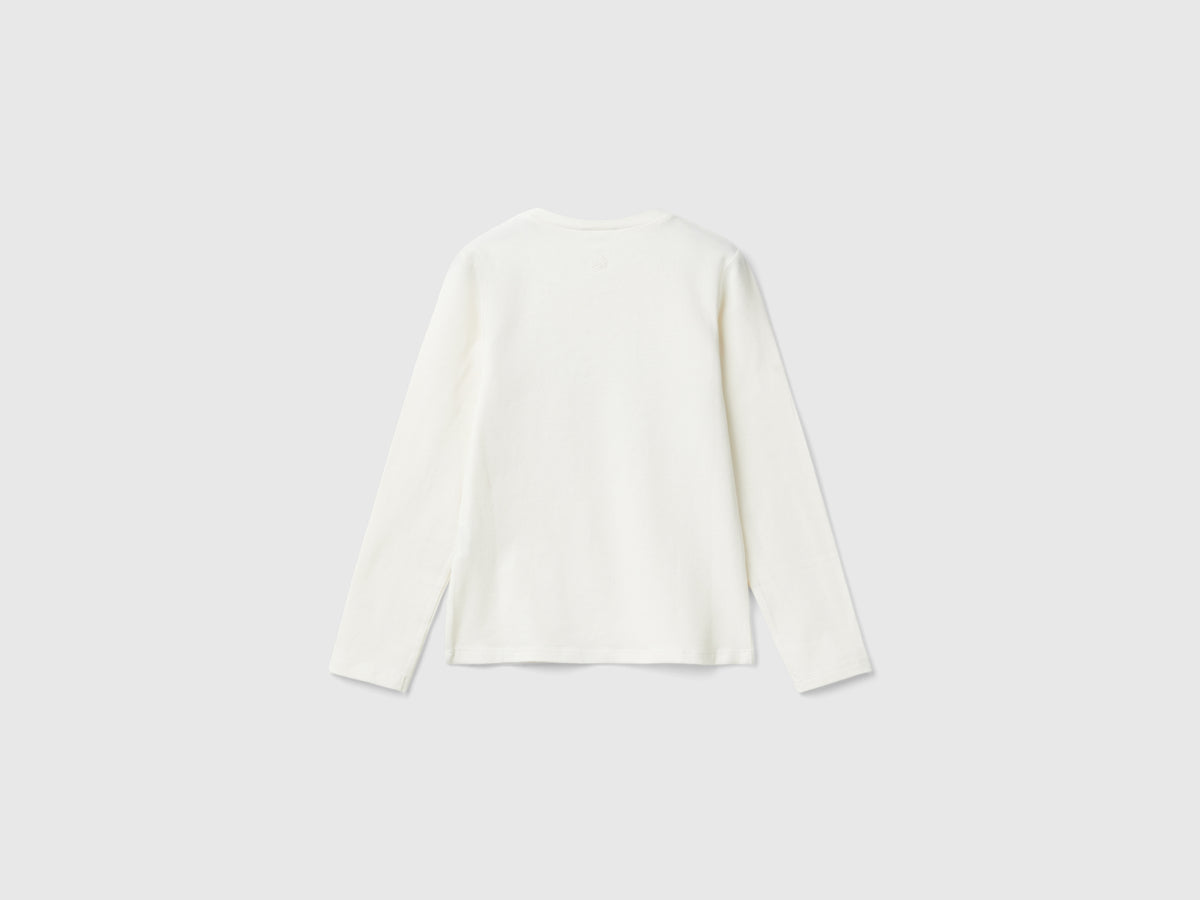 T-shirt con paillettes in cotone bio