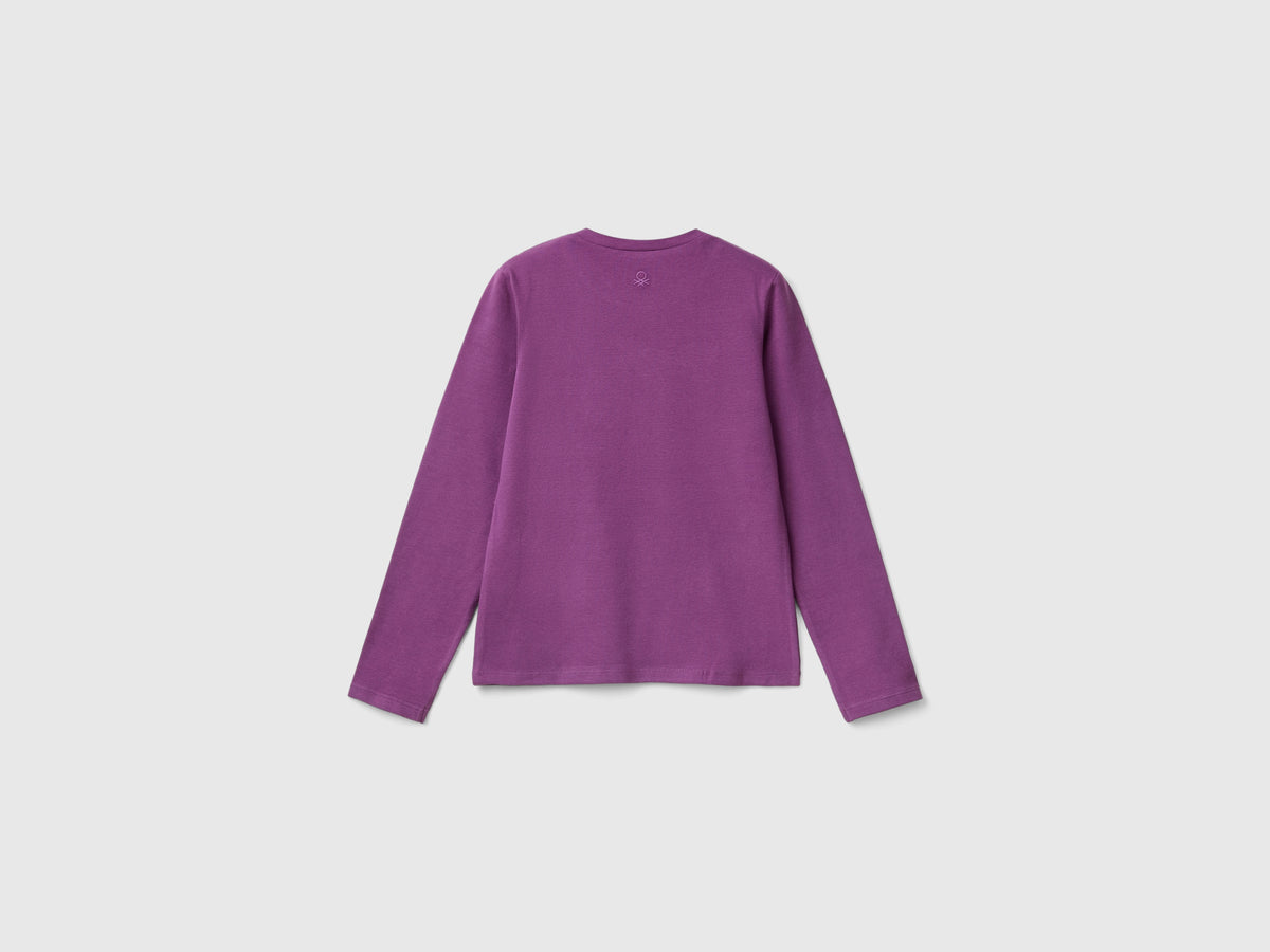 T-shirt con paillettes in cotone bio