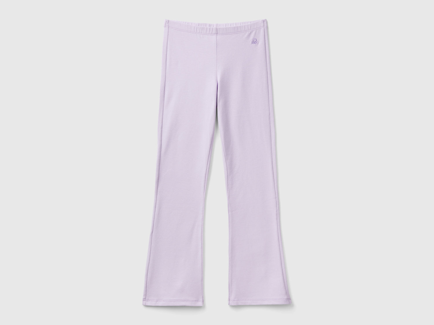 Leggings a zampa in cotone stretch da bambina lilla | Benetton Outlet