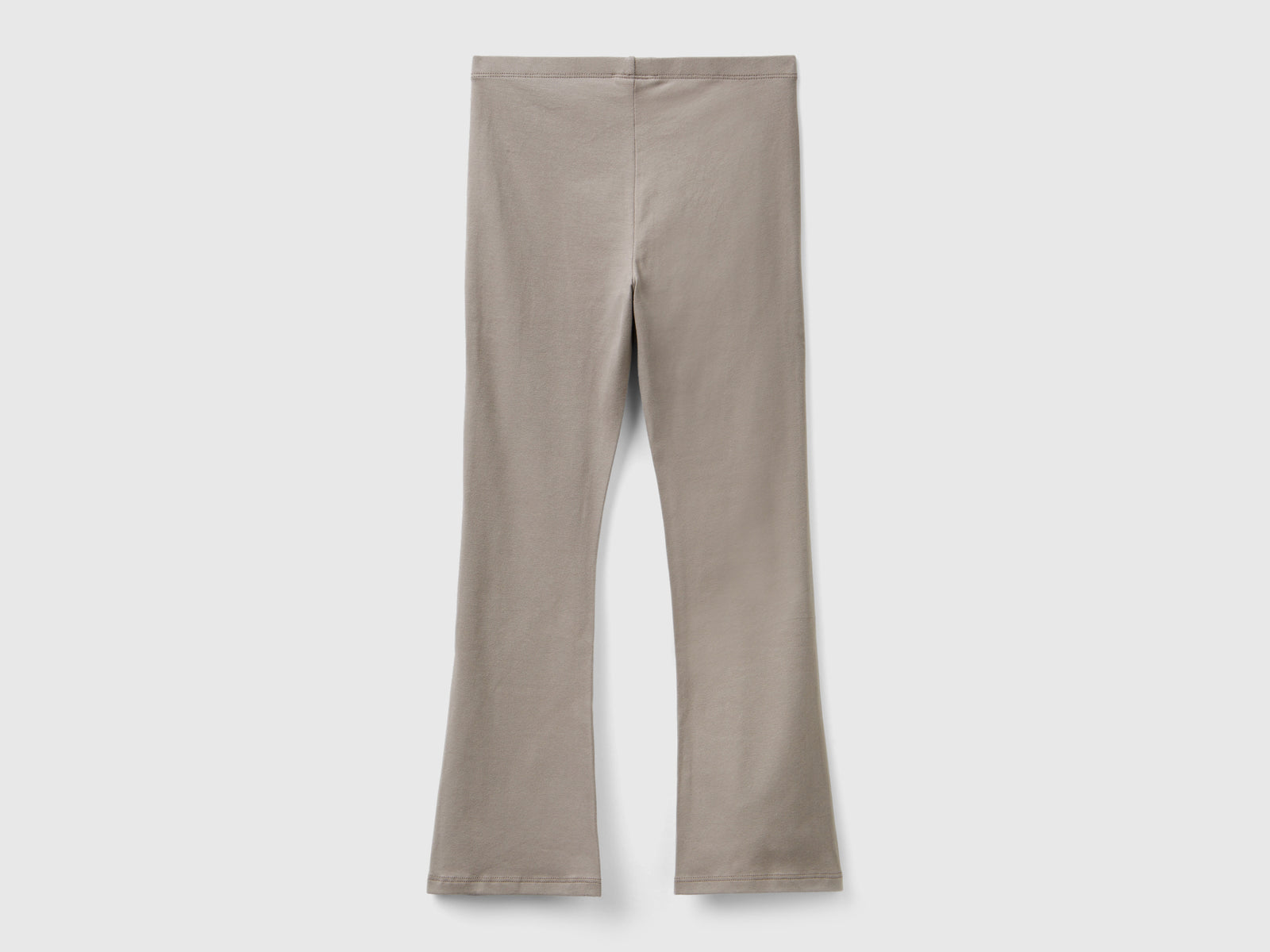 Leggings a zampa in cotone stretch da bambina tortora 2 | Benetton Outlet