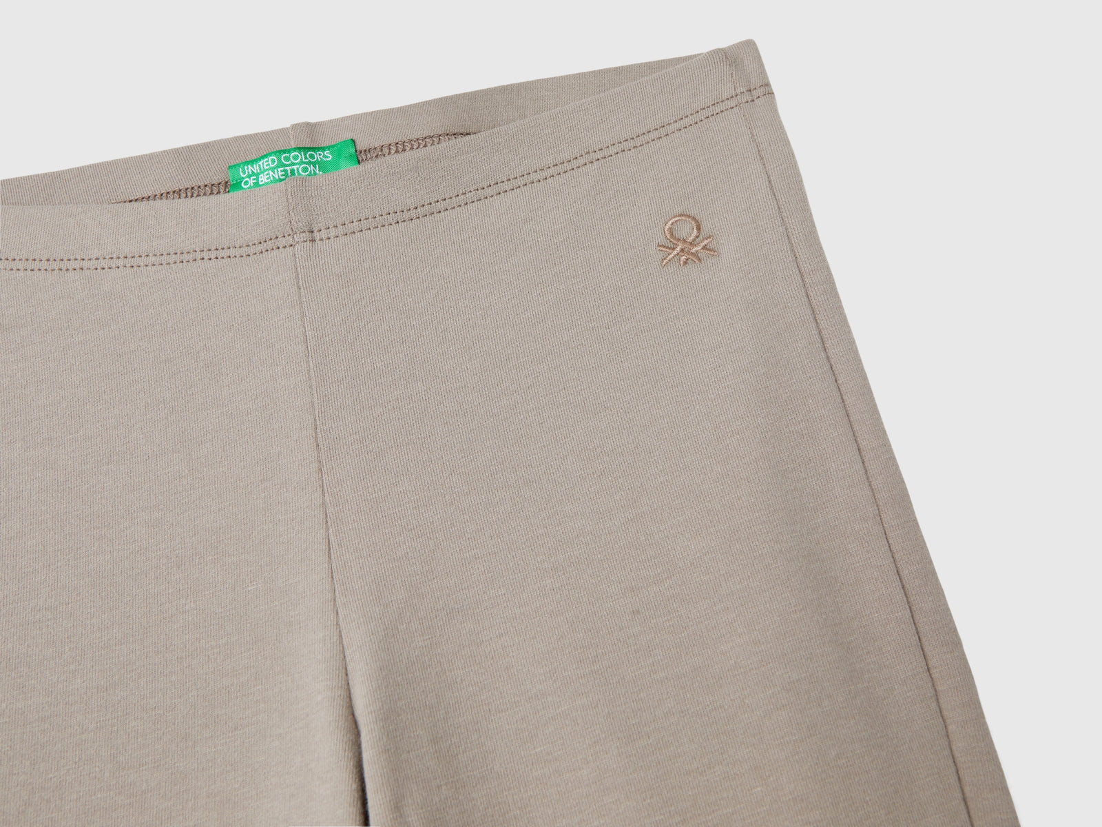 Leggings a zampa in cotone stretch da bambina tortora 3 | Benetton Outlet