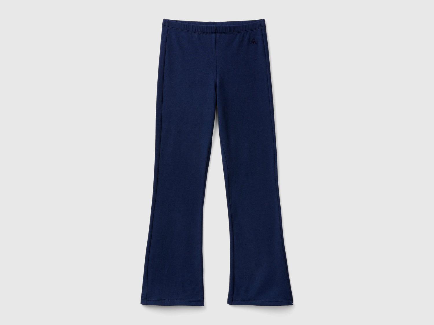 Leggings a zampa in cotone stretch da bambina blu scuro | Benetton Outlet