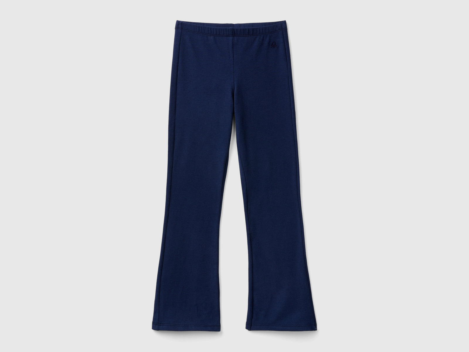 Leggings a zampa in cotone stretch da bambina blu scuro | Benetton Outlet