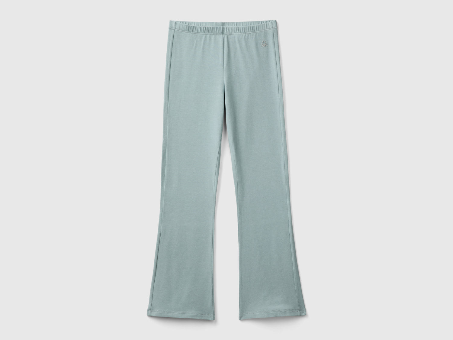 Leggings a zampa in cotone stretch da bambina grigio perla | Benetton Outlet