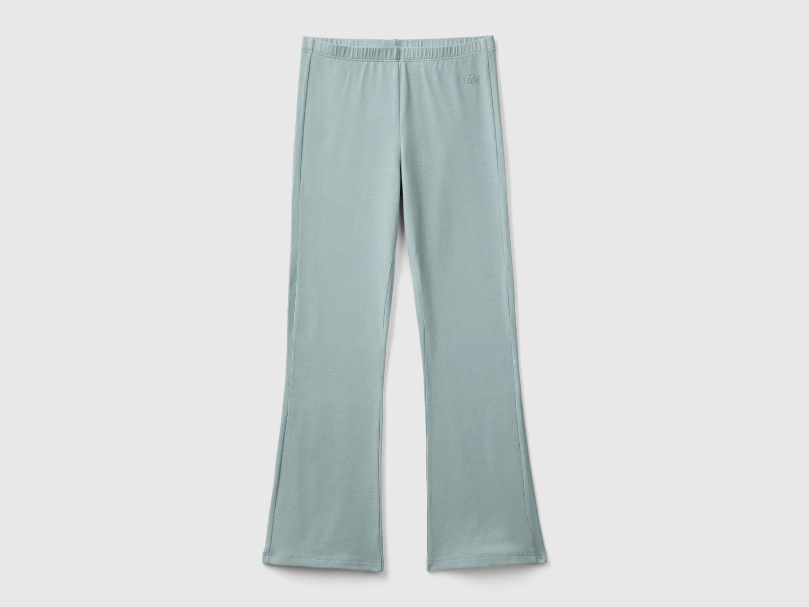 Leggings a zampa in cotone stretch da bambina grigio perla | Benetton Outlet