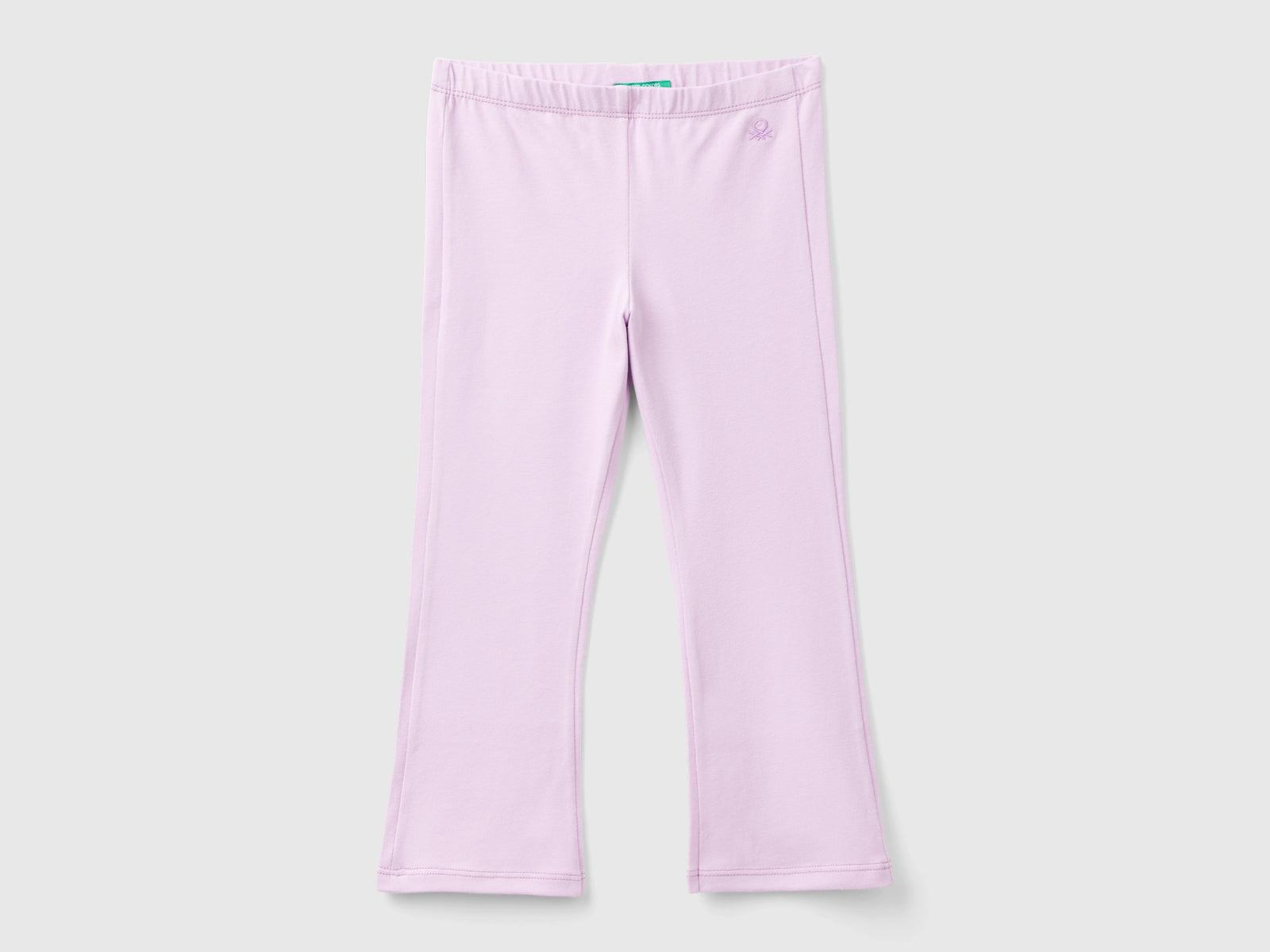 Stretch Cotton Flared Leggings da bimba lilla | Benetton Outlet