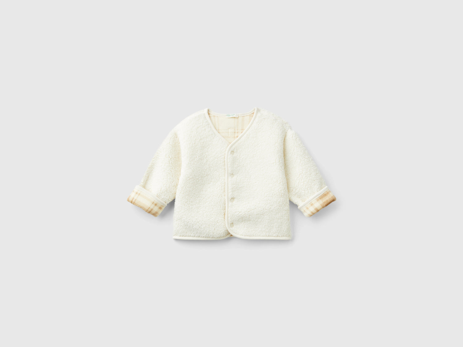 Reversible jacket da neonato bianco panna | Benetton Outlet