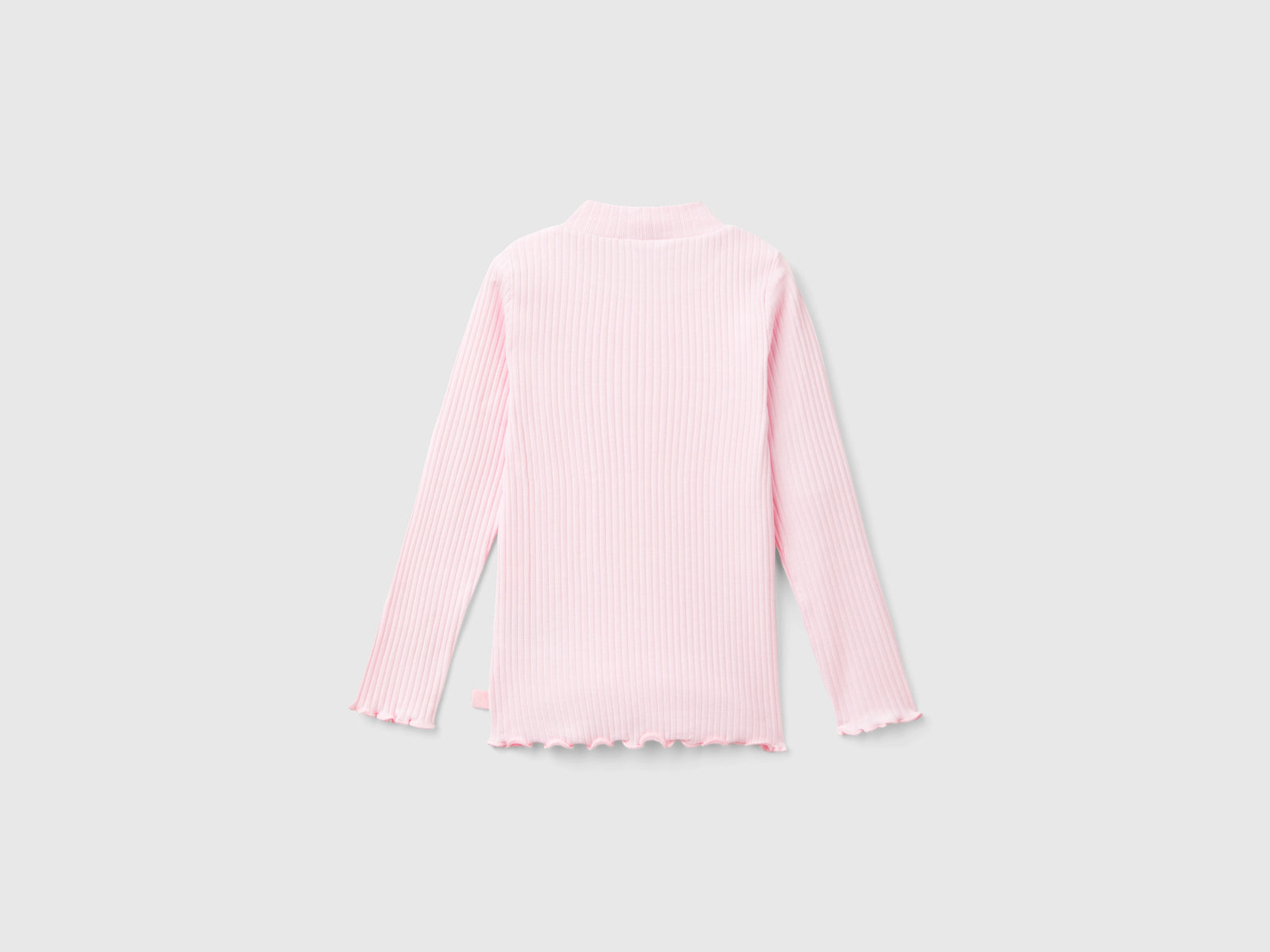 Camiseta de algodón elástico de corte entallado da bimba rosa 2 | Benetton Outlet