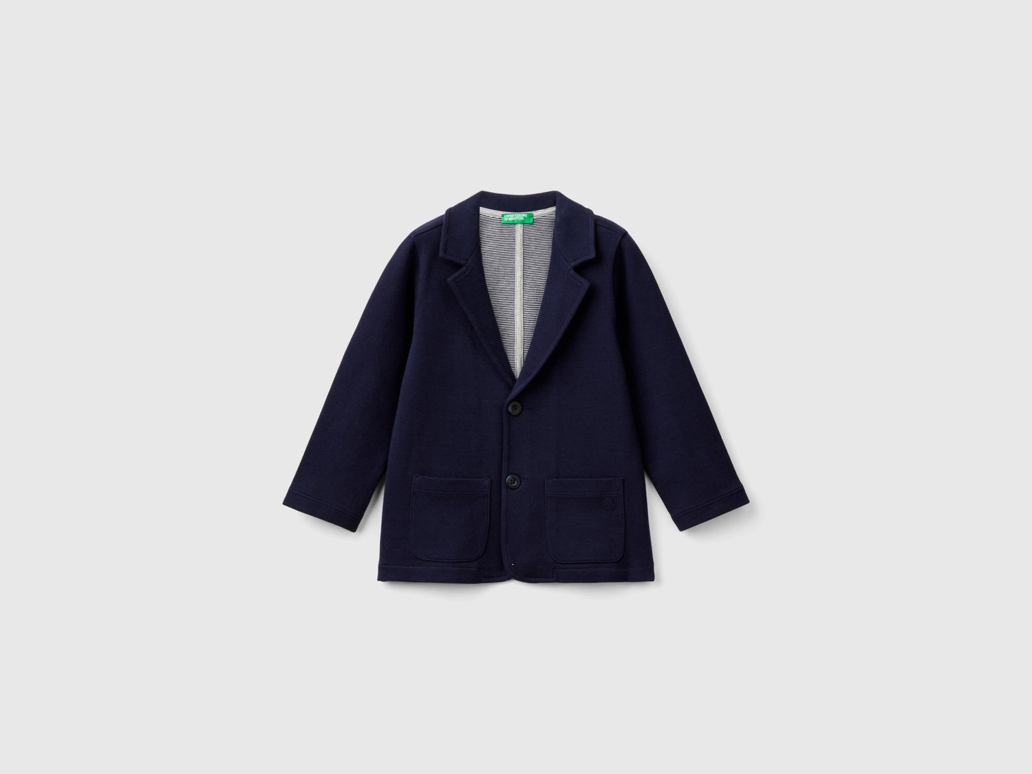 Blazer in felpa con tasche da bimbo blu scuro | Benetton Outlet