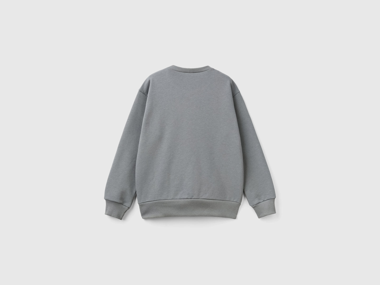 Felpa girocollo con stampa da bambino grigio scuro 2 | Benetton Outlet