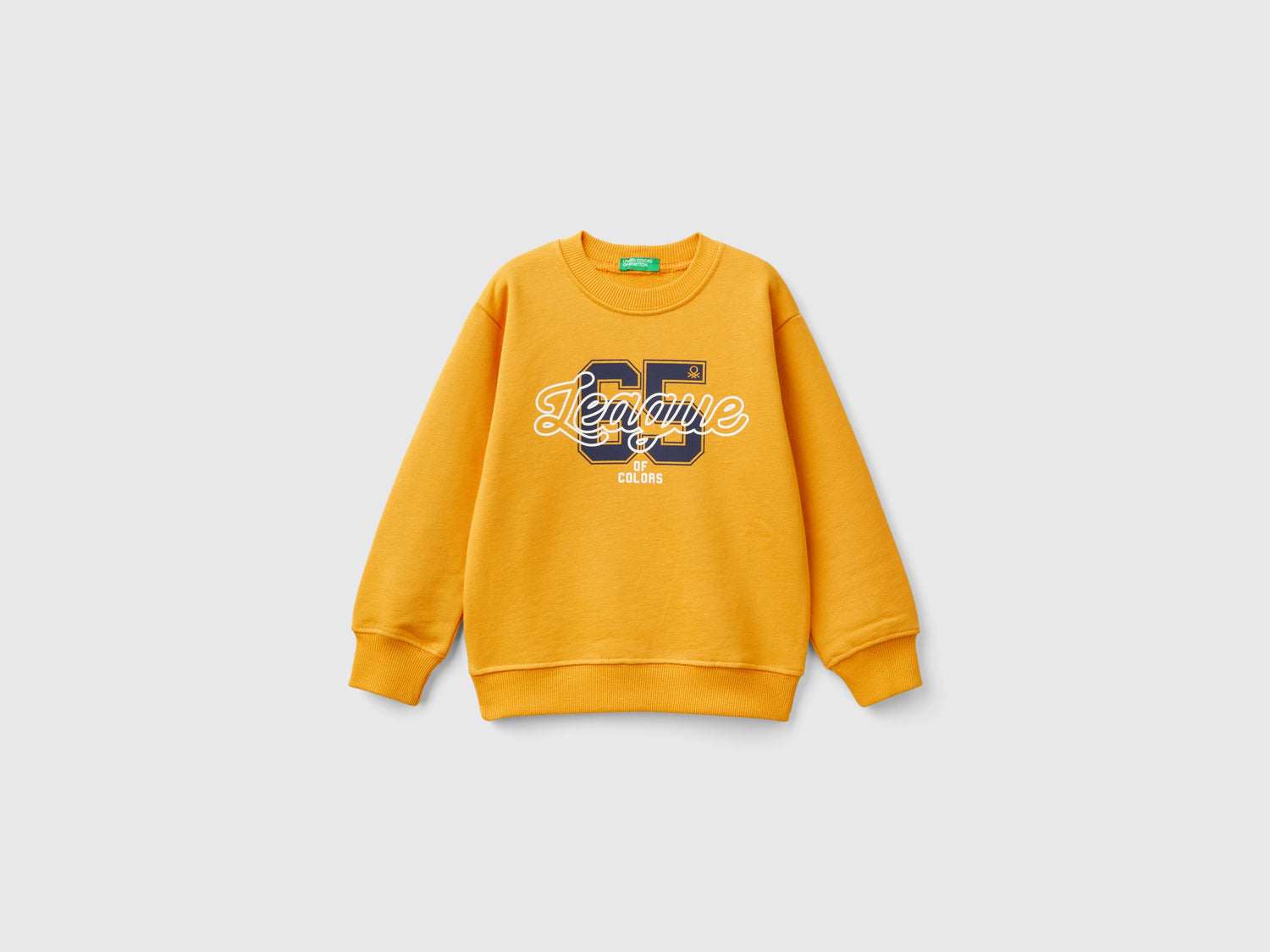 Felpa girocollo con stampa da bimbo senape | Benetton Outlet