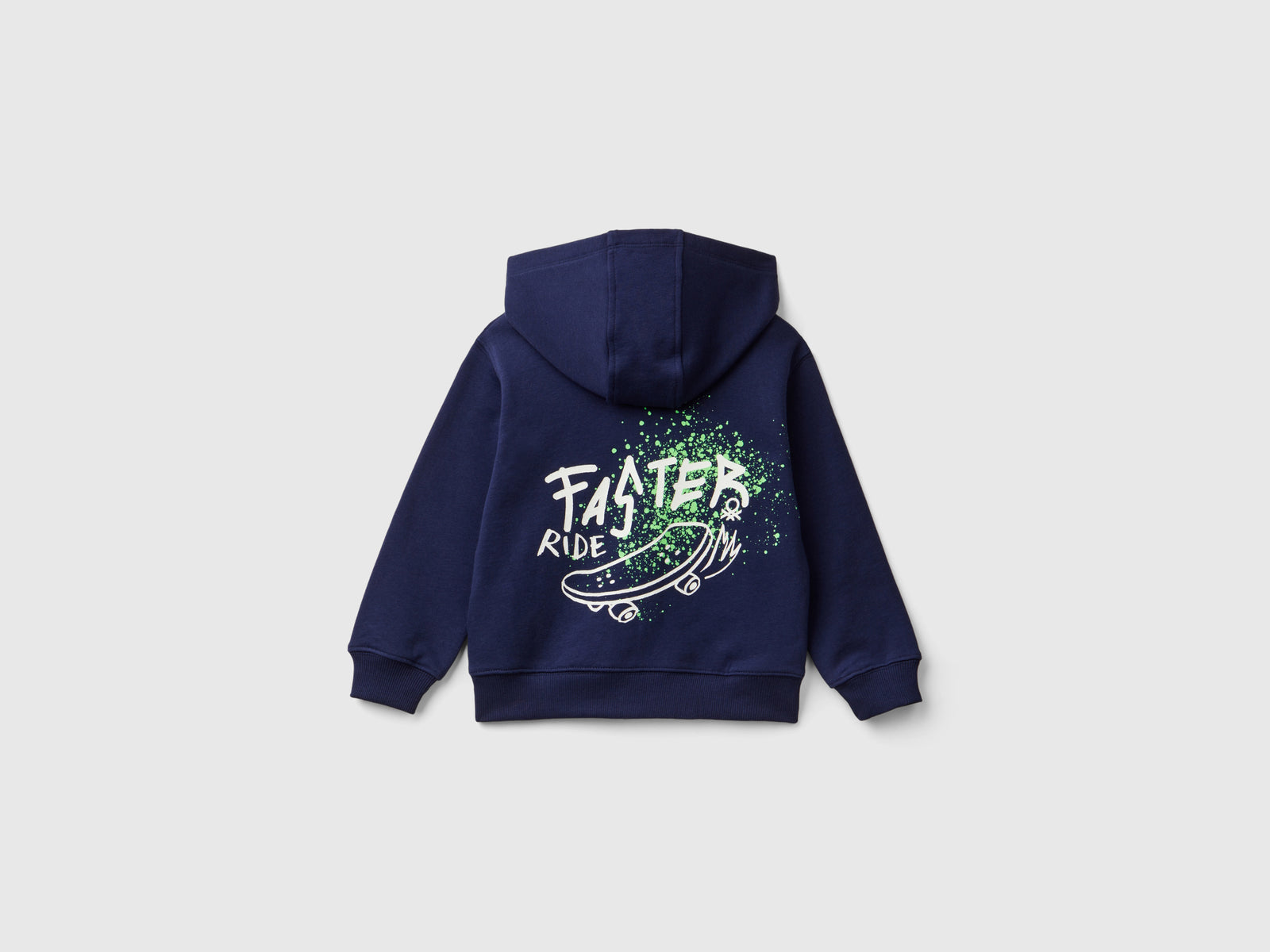Felpa con zip e stampa da bimbo blu scuro 2 | Benetton Outlet
