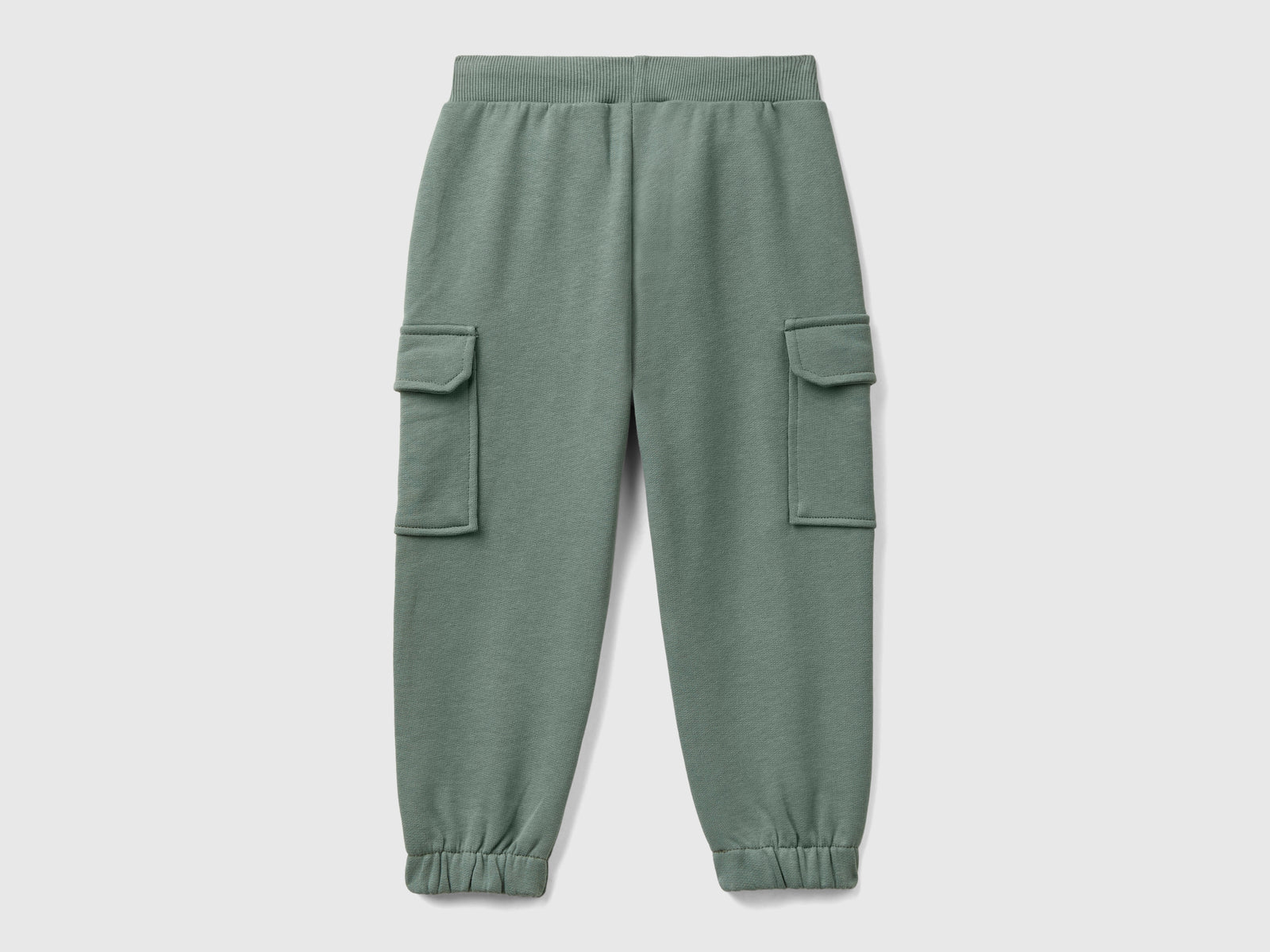 Pantaloni cargo in felpa da bimbo verde chiaro 2 | Benetton Outlet