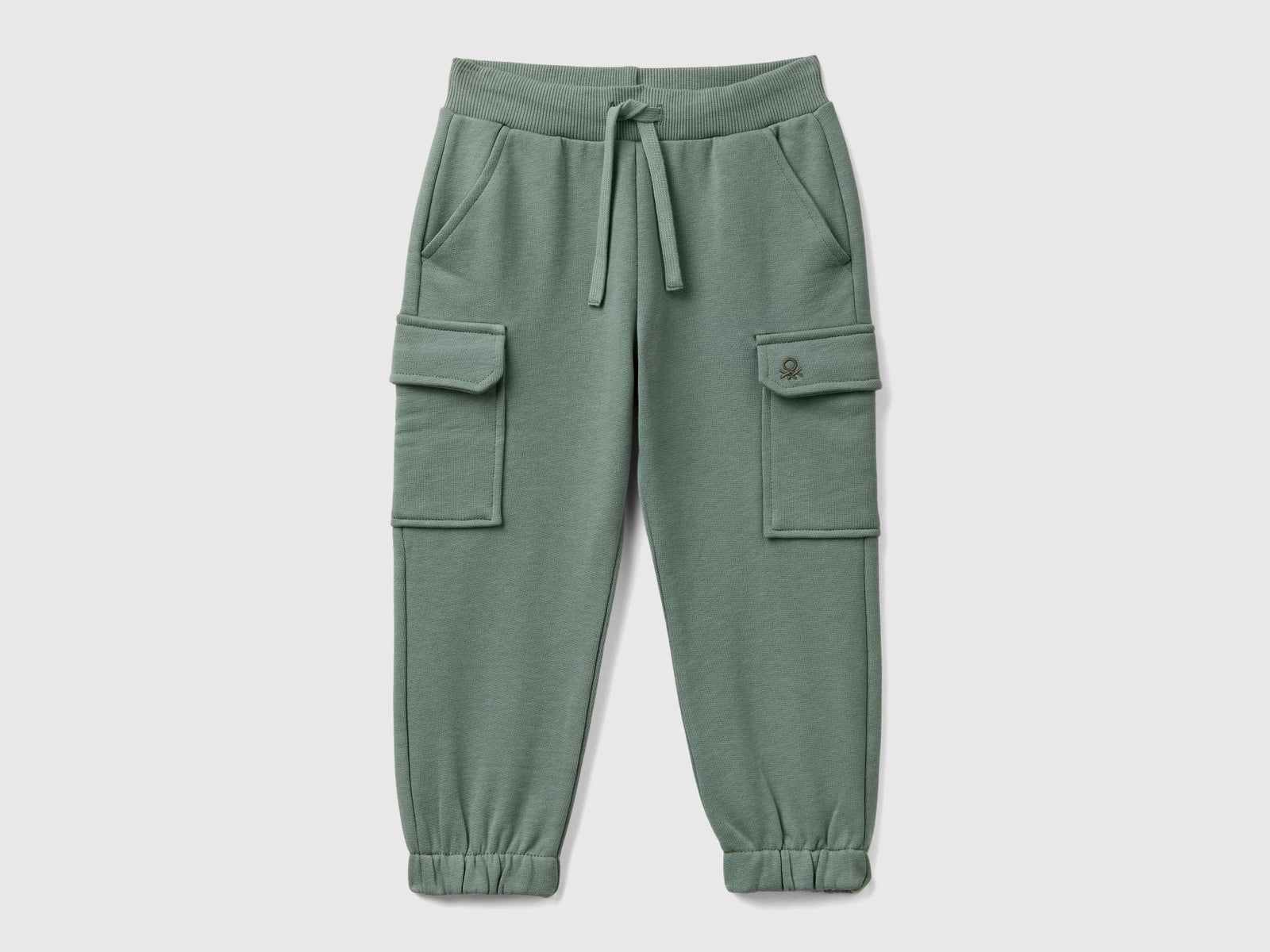Pantaloni cargo in felpa da bimbo verde chiaro | Benetton Outlet