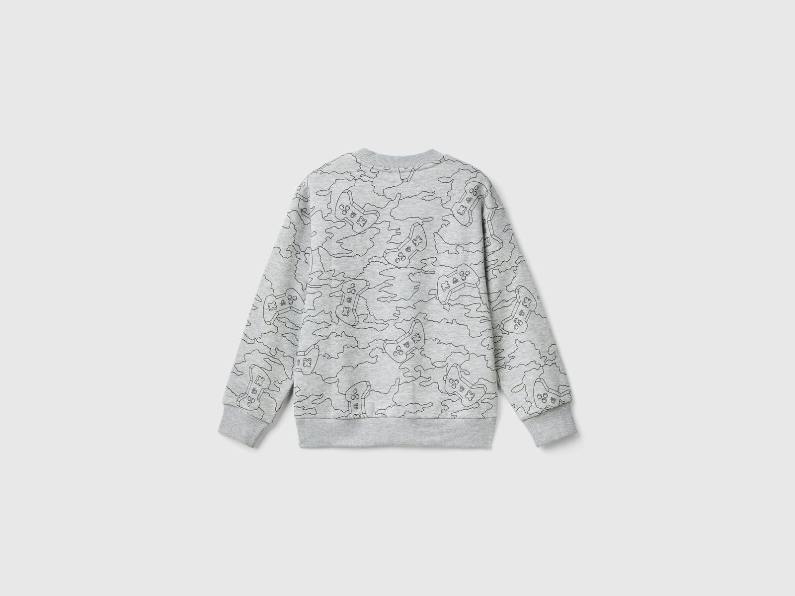 Felpa gamer con stampa gommata da bambino grigio 2 | Benetton Outlet