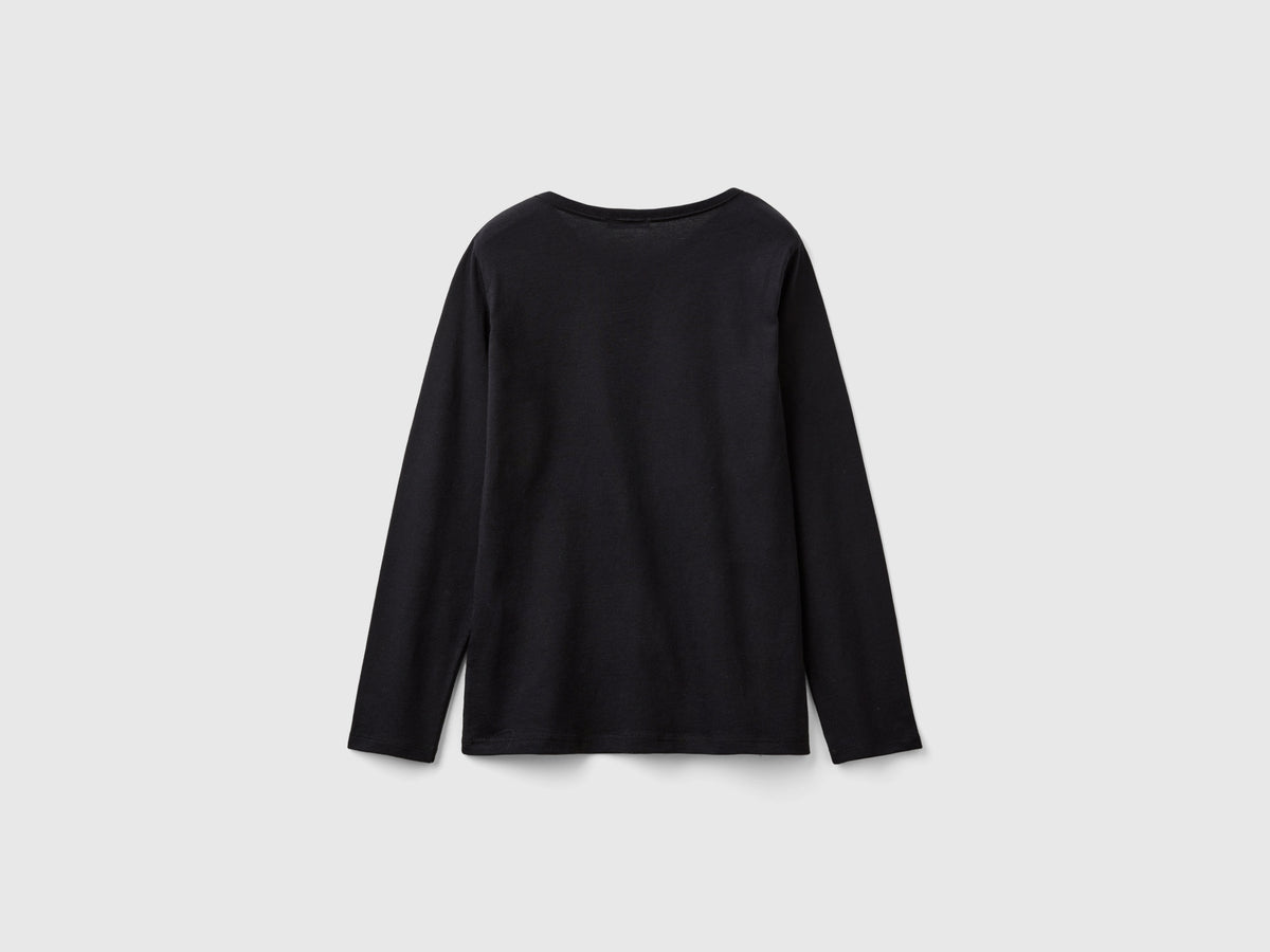 T-shirt a manica lunga in cotone bio
