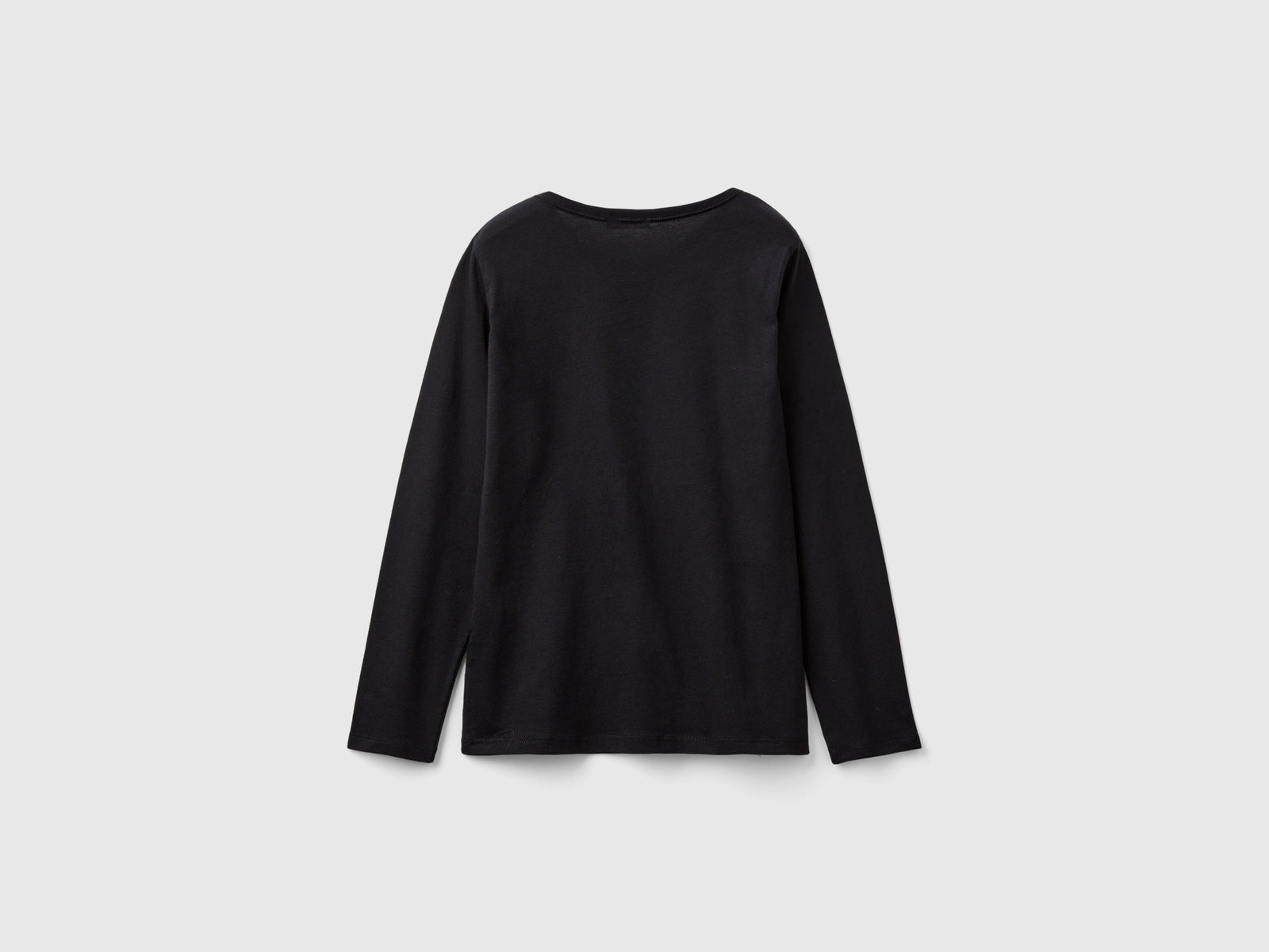 T-shirt a manica lunga in cotone bio da bambina nero 2 | Benetton Outlet